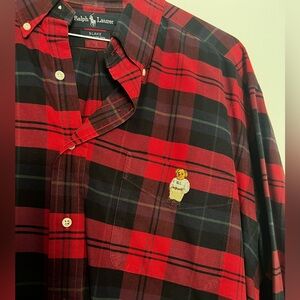 Ralph Lauren Blake Classic Fit Polo Bear Oxford Shirt Plaid